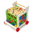 Jouet en bois - Cube actif ours sur roulettes