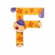 Lettre décorative clown en bois - Janod - F (jaune)