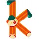 lettre en bois Janod - clown K orange - lettres décoratives pour prénom de bébé