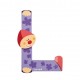 Lettre décorative clown en bois - Janod - L (violet)