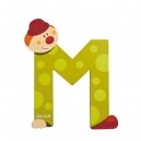 Lettre d&eacute;corative clown en bois - Janod - M (vert)