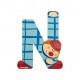 Lettre décorative clown en bois - Janod - N (bleu)