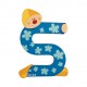 Lettre décorative clown en bois - Janod - S (bleu)