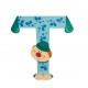 Lettre décorative clown en bois - Janod - T (bleu)