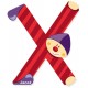 Lettre décorative en bois pour chambre d'enfant, lettre clown Janod - Lettre X couleur rouge et violet