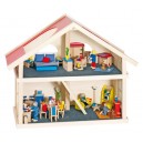 Maison de poup&eacute;es en bois 2 &eacute;tages - Goki J11198