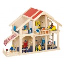 Maison de poup&eacute;es v&eacute;randa Goki - Jouet en bois