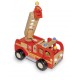 Camion de pompiers et ses 2 personnages en bois