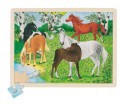 La cour des chevaux - puzzle en bois Goki