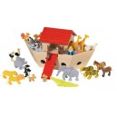 Arche de No&eacute; avec 30 animaux en bois - jeu Goki