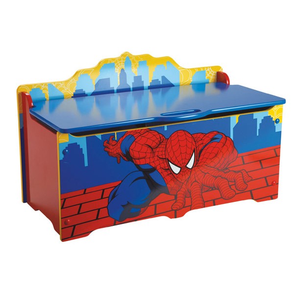 Coffre à jouets en bois Spiderman - meuble pour enfant Disney - la