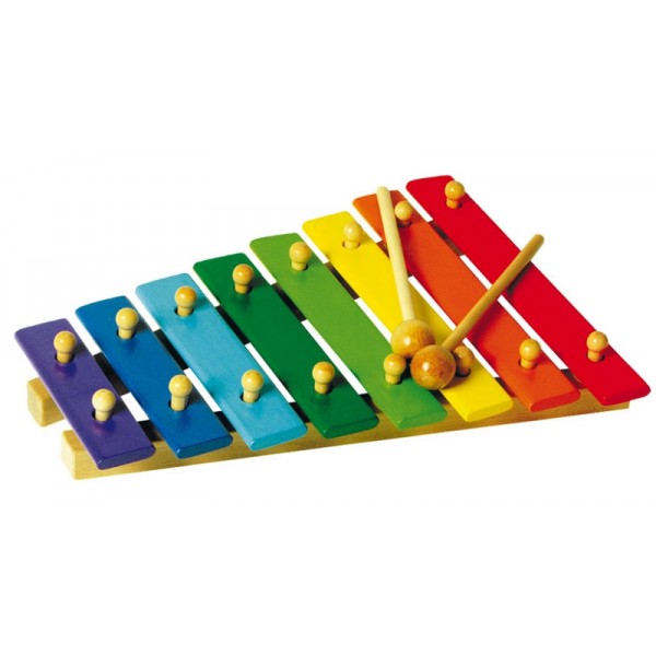 Fablcrew Jouet Xylophone 8-Notes Clavier Multicolor en Bois Jouets Musicaux du bébé Jeu educatif pour Enfants 12 Mois 2 3 Ans 