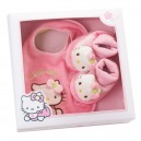 Coffret cadeau de naissance Hello Kitty - bavoir et chaussons