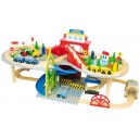 Circuit de train 2 niveaux - jouet en bois