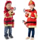 Déguisement de pompier avec casque et extincteur pour filles et garçons de 3 à 6 ans
