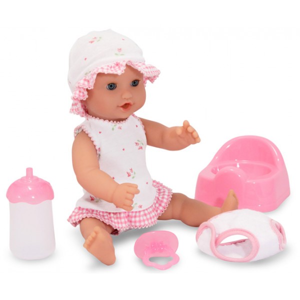 New Born Baby Poupon rose qui boit et fait pipi avec accessoires