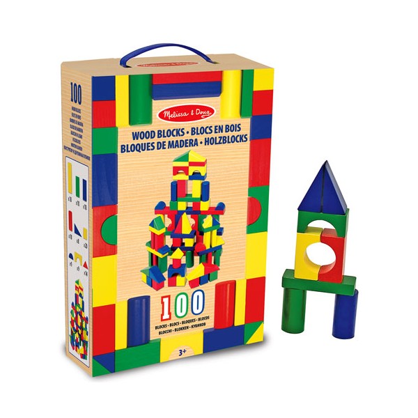 Jeu de construction en bois 100 blocs