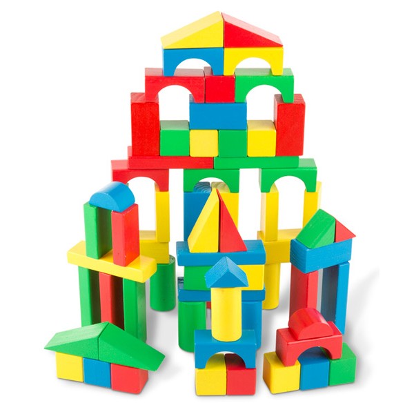 Blocs de construction en bois pour enfant - Jeu de 100 pièces Janod