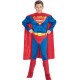 déguisement de Superman musclé pour garçon, combinaison avec cape, ceinture et sur-bottes incorporées