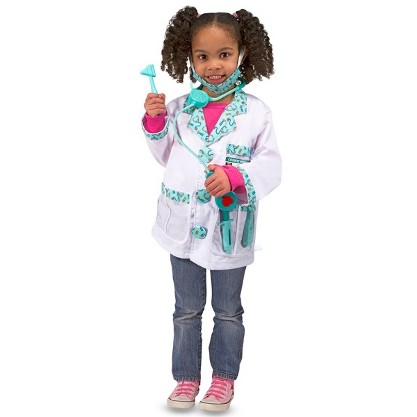 Blouse Docteur Enfants Jeu d'Imitation Jouet Deguisement Docteur Costume  Blouse Blanche Enfant Fille Garcon Blanc