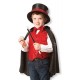 Déguisement magicien garçon de 3 à 6 ans avec accessoires, chapeau, baguette magique et livret de tours de magie