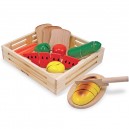 Aliments en bois à découper en 25 morceaux avec planche à découper et couteau - Melissa and Doug