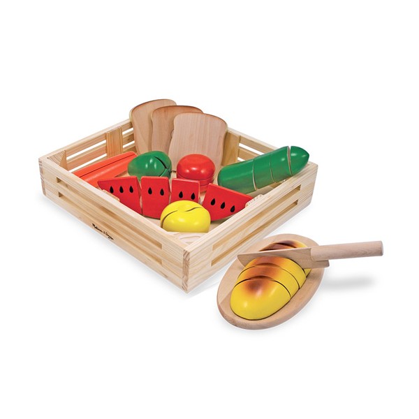 Planche à découper pour enfants avec aliments 12 pièces, jouet